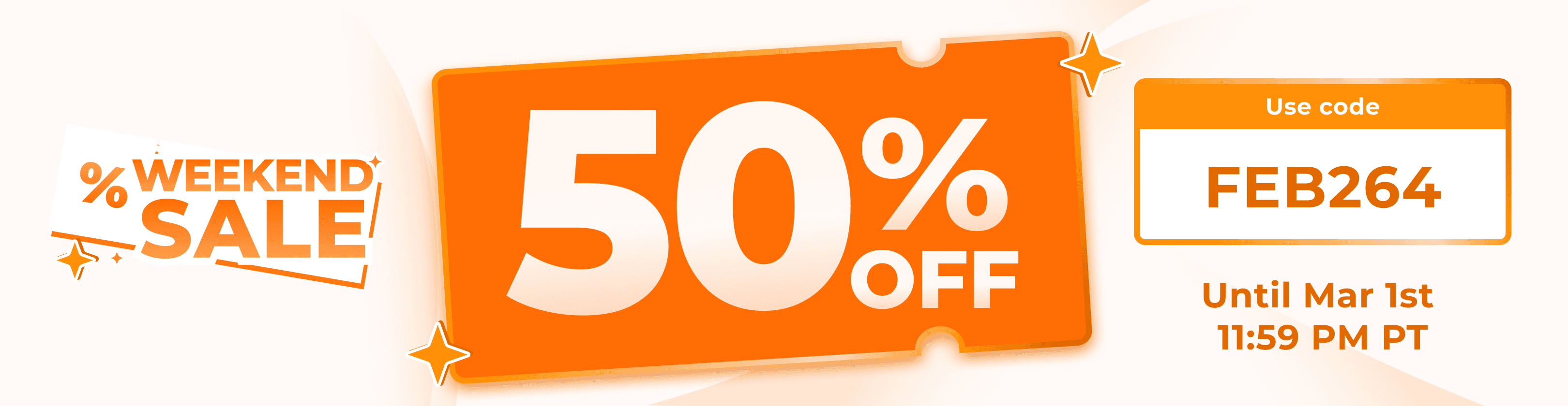 Weekend Sale - 50% OFF