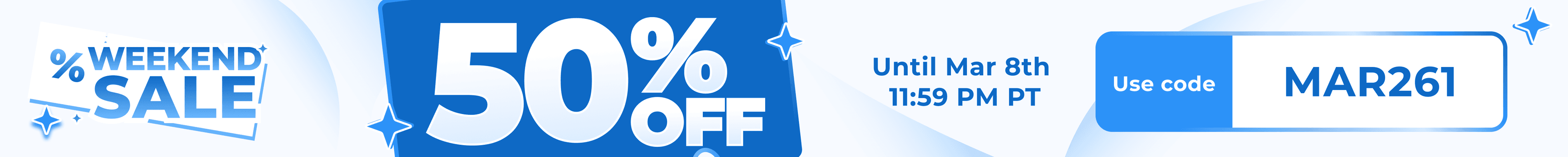 Weekend Sale - 50% OFF
