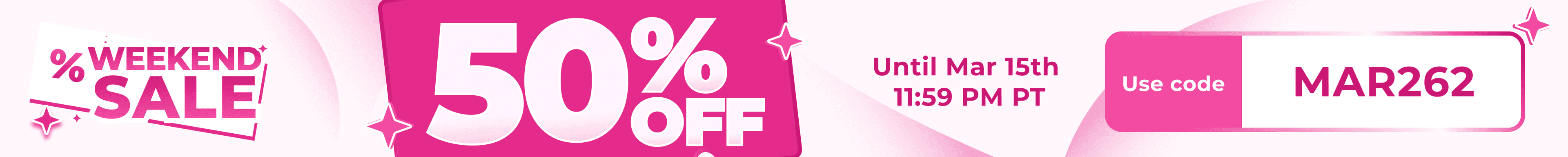 Weekend Sale - 50% OFF