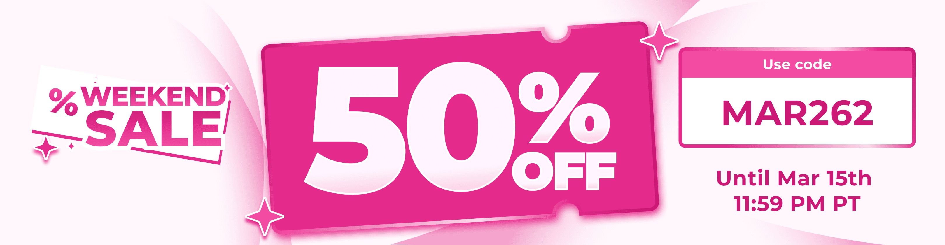 Weekend Sale - 50% OFF